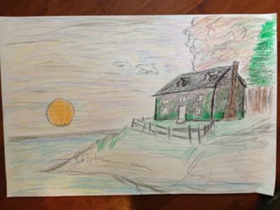 School Counselor / Play Therapy Art: The House on the hill