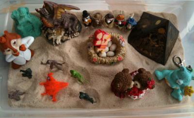 My home sand tray for sand tray therapy