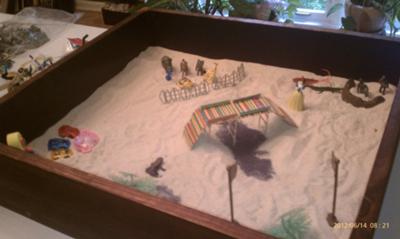 Sand Tray Therapy - Building My Bridge #1  Summer 2012