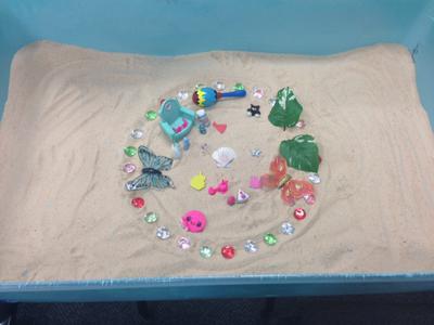 Sand Tray / Sand Play World mandala activity for group