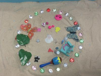 Group Mandala in a Sand Tray Therapy Class