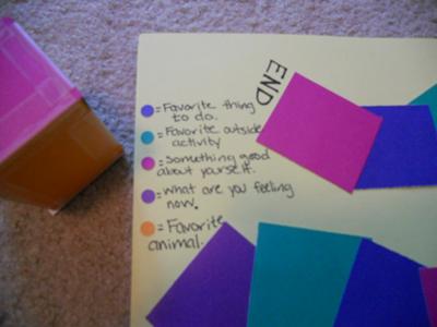 What each color represents: Play Therapy Game - Favorite Game