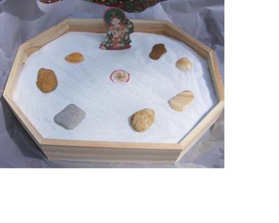 See an example of a graduate student's sand tray zen garden warm up.